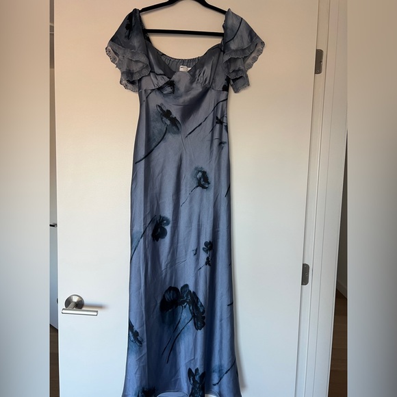 ASOS bardot midi dress with lace inserts in floral print - Picture 6 of 6